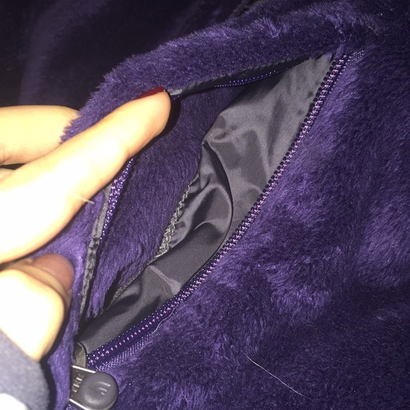 North face dark purple fuzzy jacket - Picture 2 of 7